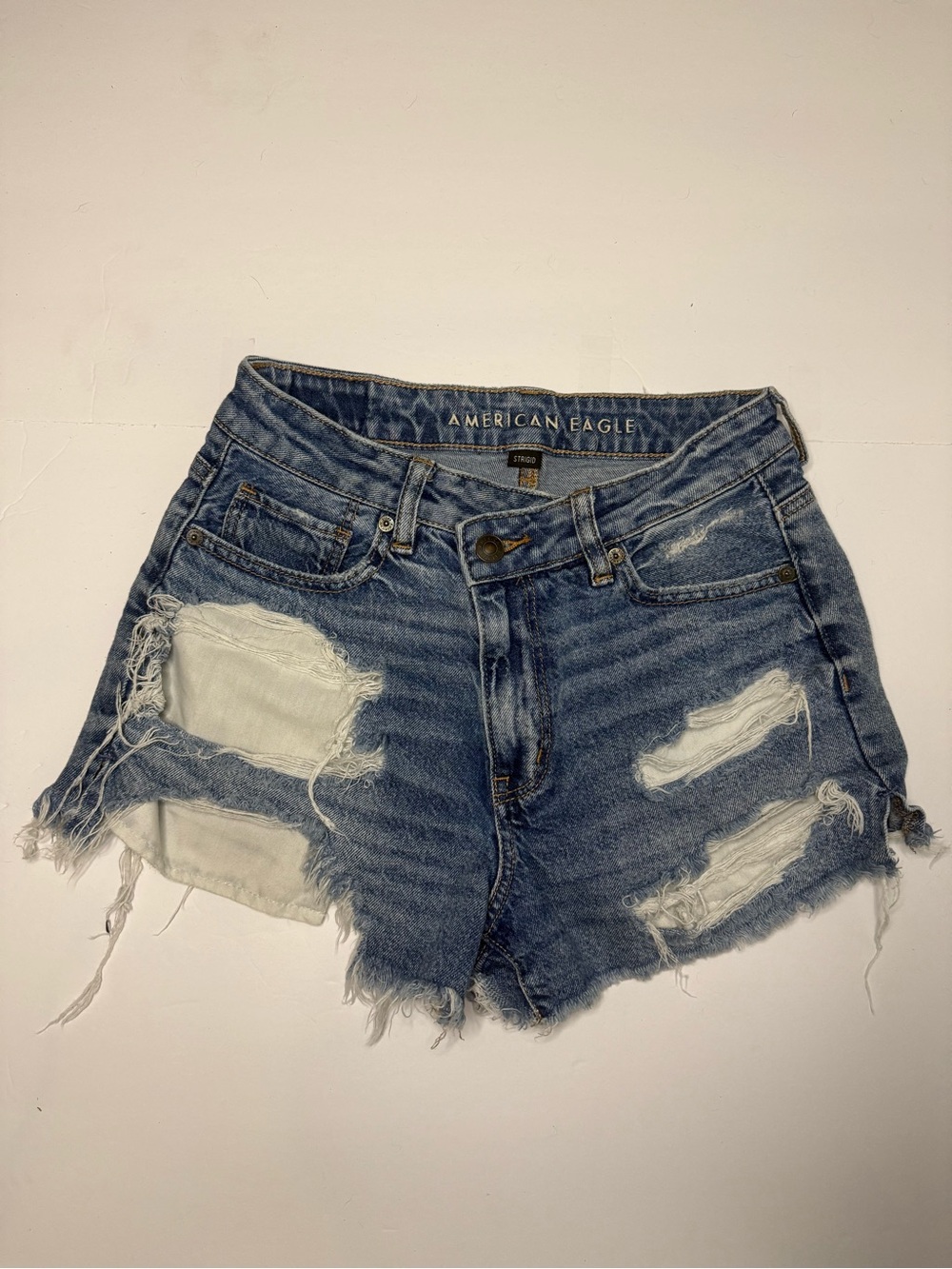 American Eagle Outfitters Distressed Blue Denim Cutoff Shorts